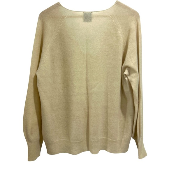 Nude Wool Cashmere V Neck Sweater in Tan - Size 46/US 10 - Picture 2 of 10